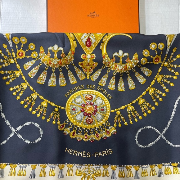 Hermes Accessories - Hermes Silk Scarf ‘Parures des Sables’( Ornaments of the Sands’ design, with box